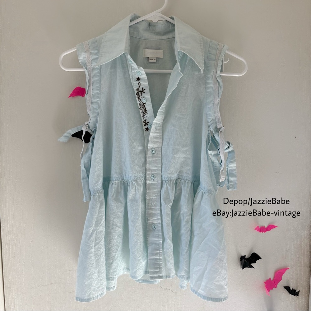 RARE Diesel Dolbau x MBN Poplin Side-Tie Sleeveless Blouse / Shirt. Imported